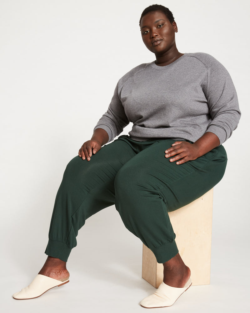 Bridget Luxe Fine Terry Jogger - Forest Green