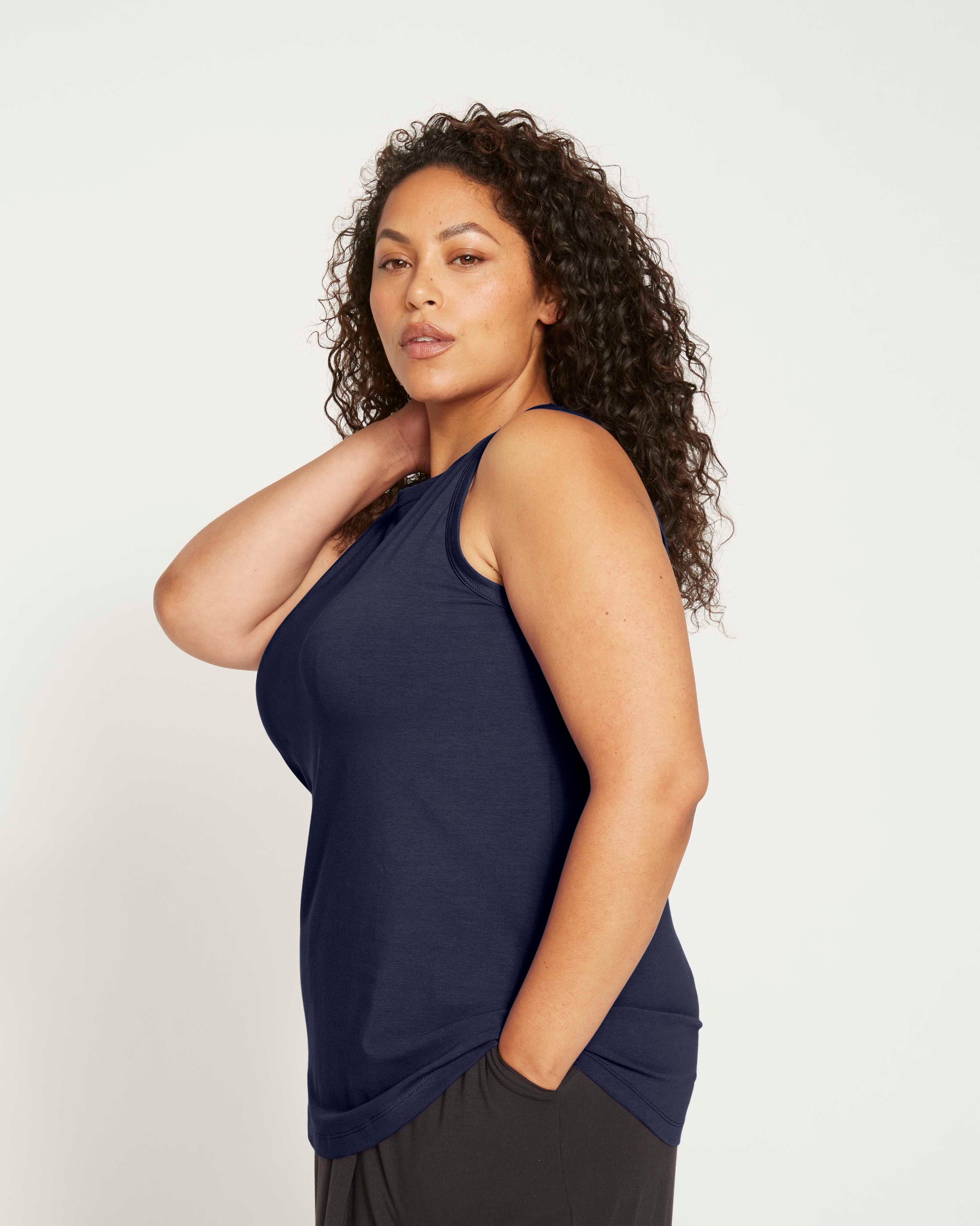 Cai High Neck Tank - Midnight