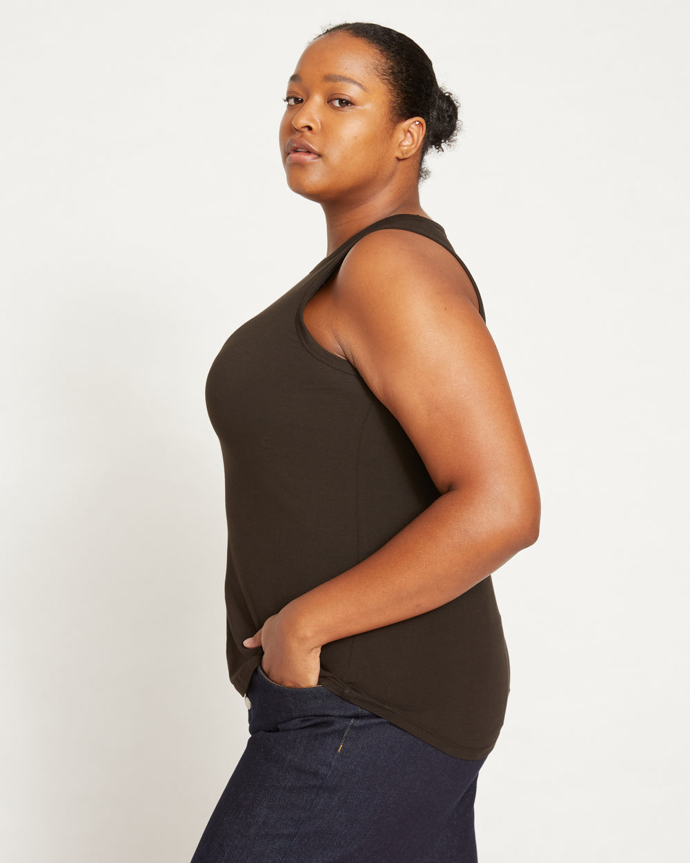 Cai High Neck Tank - Black