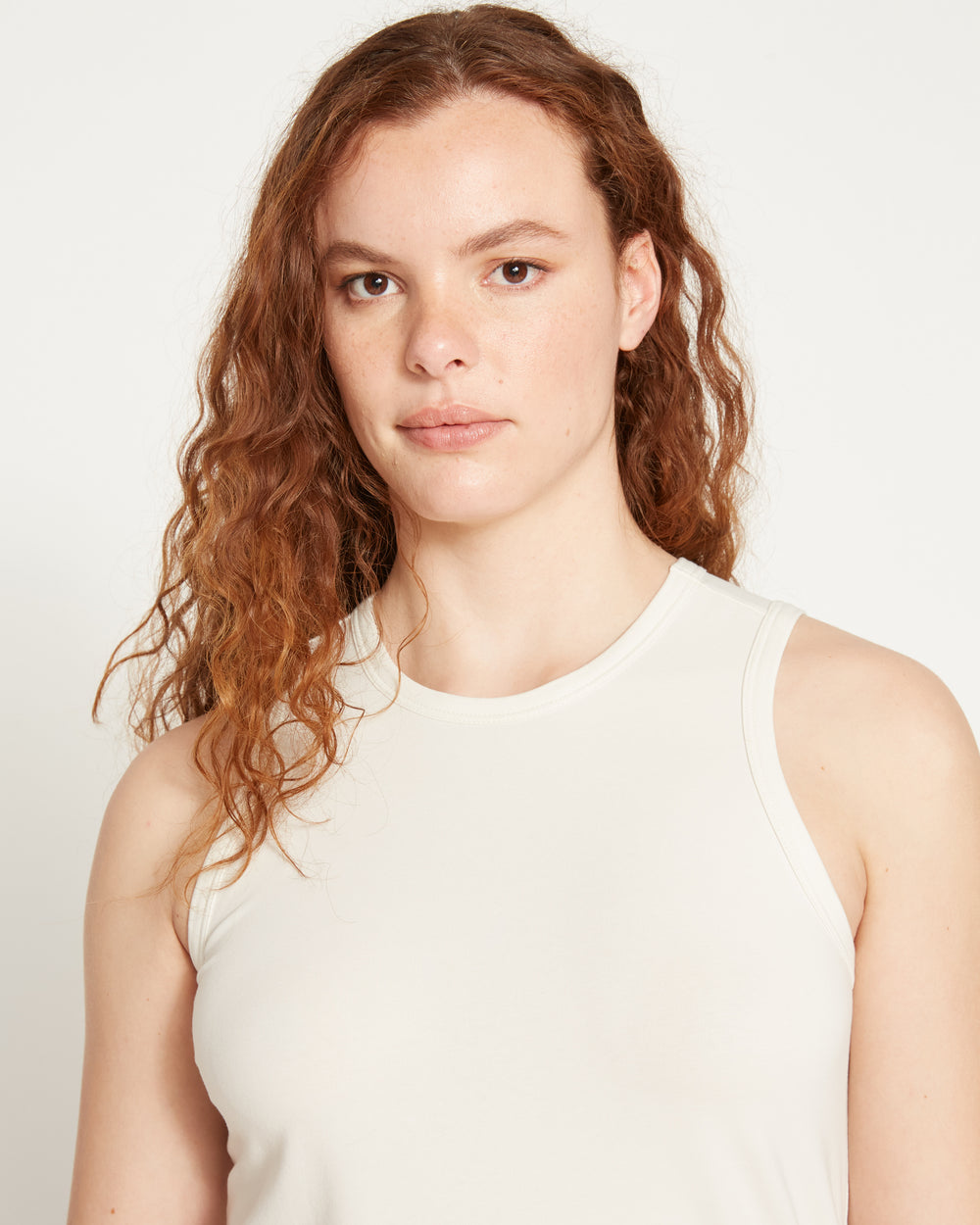 Cai High Neck Tank - White
