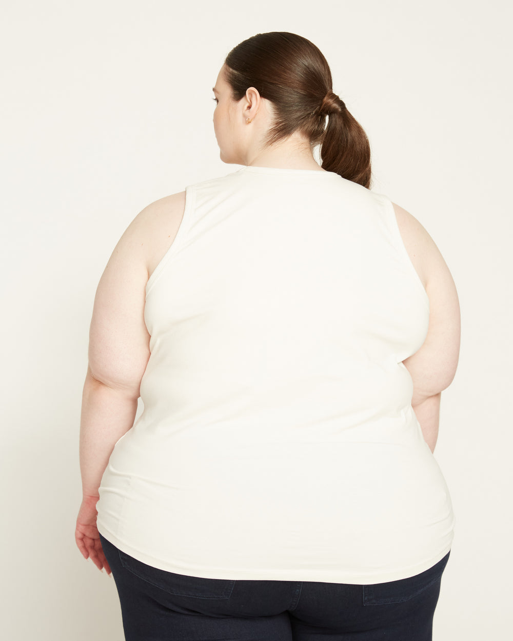 Cai High Neck Tank - White