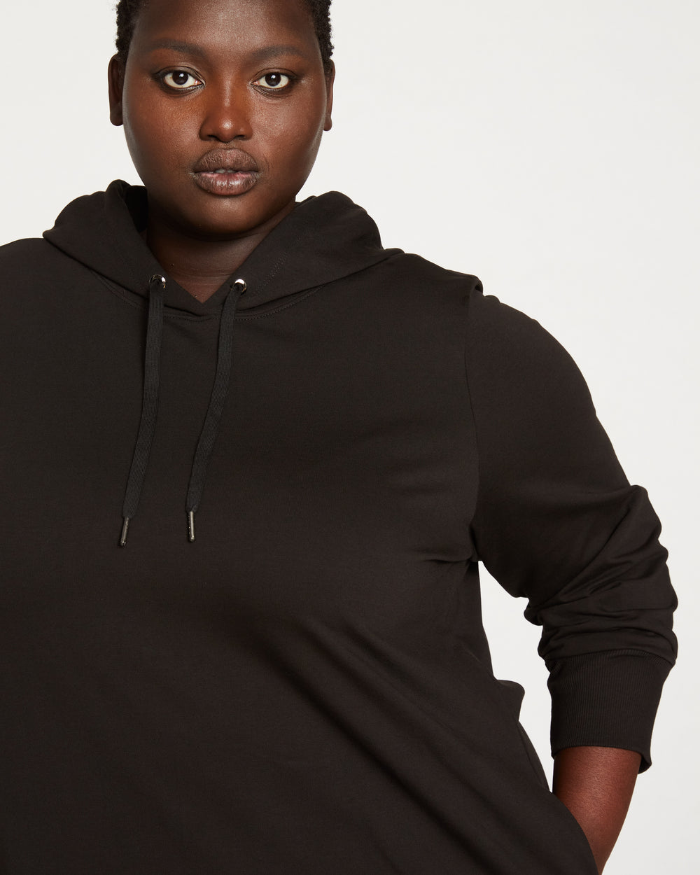 Bree Hooded Sweatshirt Dress - Black