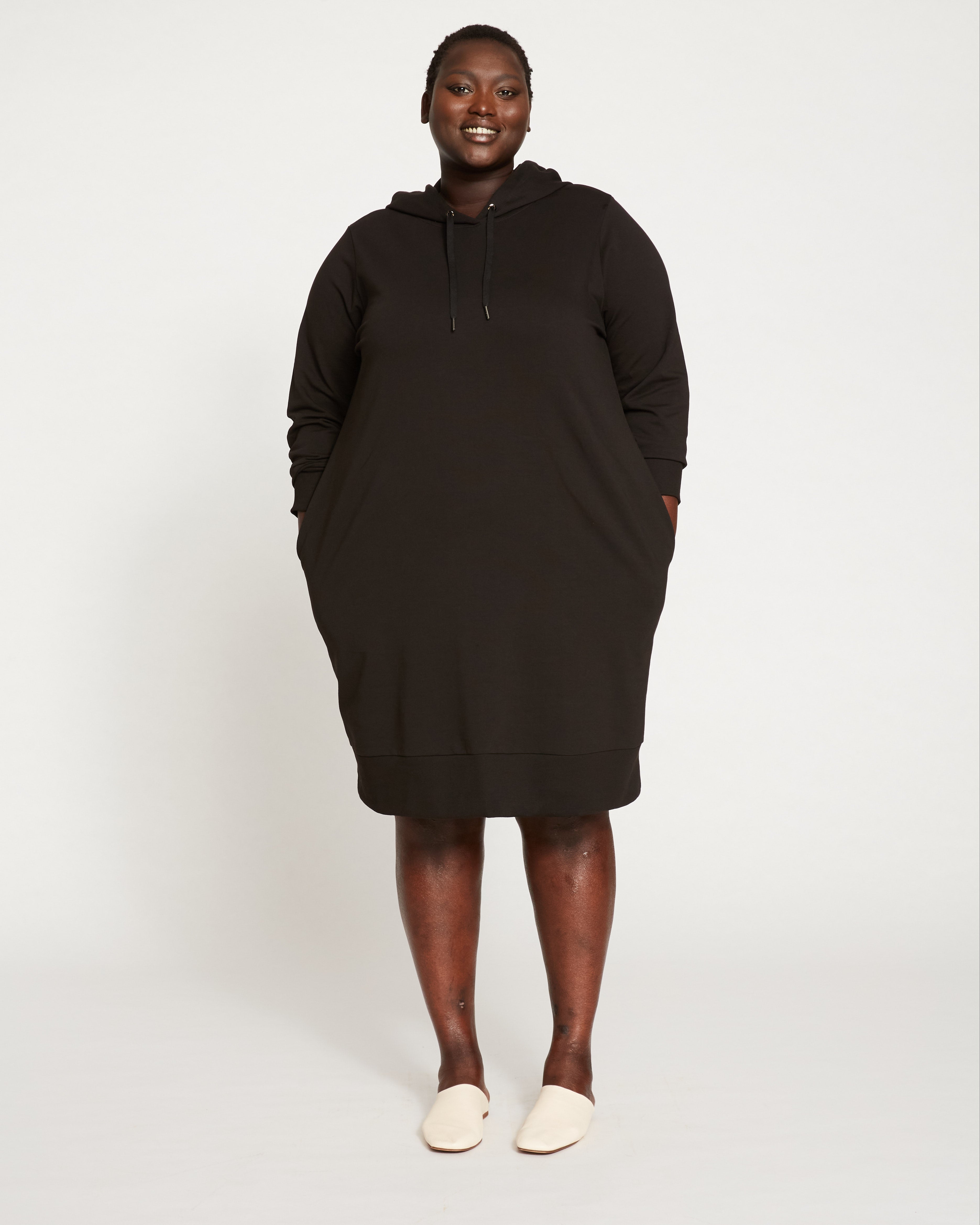 ★ MARRON EDITION★  24 Fall_ Black Hoody Sweat Dress COPJS62523_BLACK_PF24_coperni_