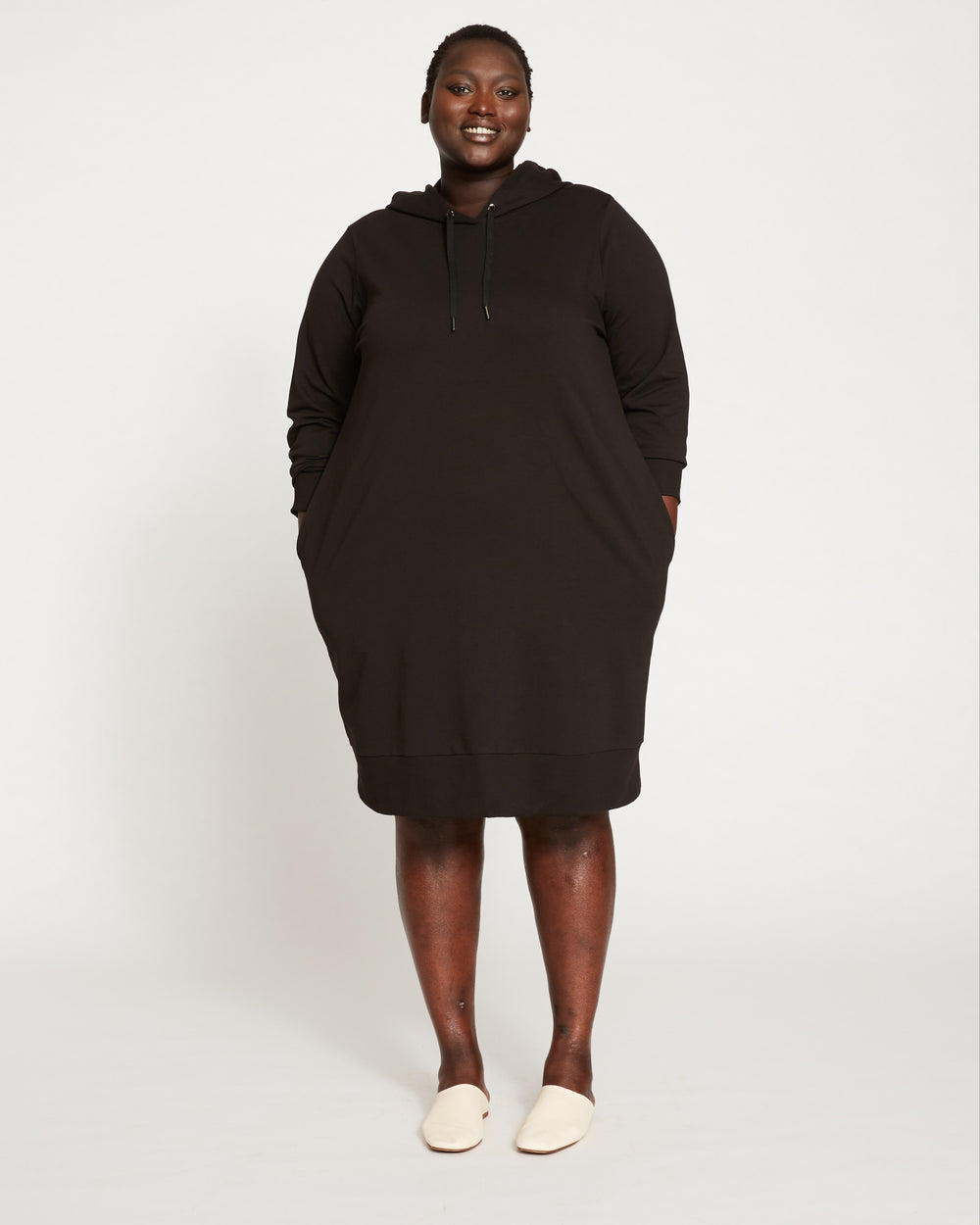 Bree Hooded Sweatshirt Dress - Black