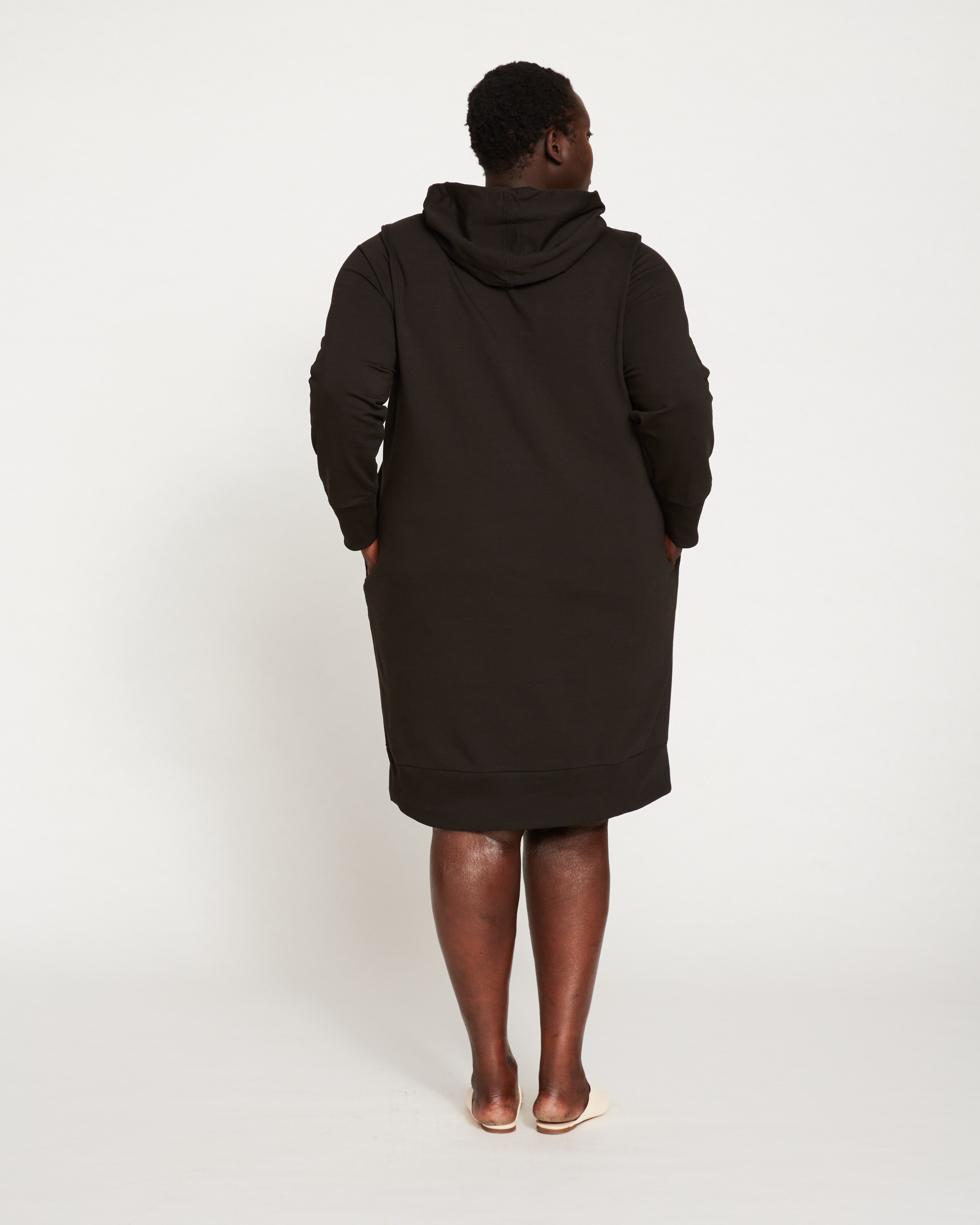 Bree Hooded Sweatshirt Dress - Black – Universal Standard