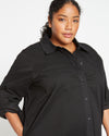 Kelly Stretch Cotton Twill Shirtdress - Black