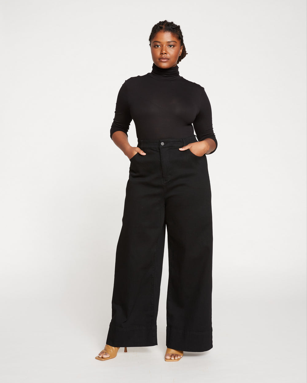 Carrie High Rise Wide Leg Jeans - Black