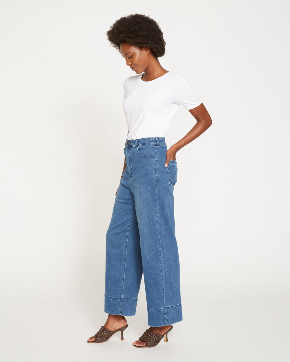 Carrie High Rise Wide Leg Jeans - True Blue