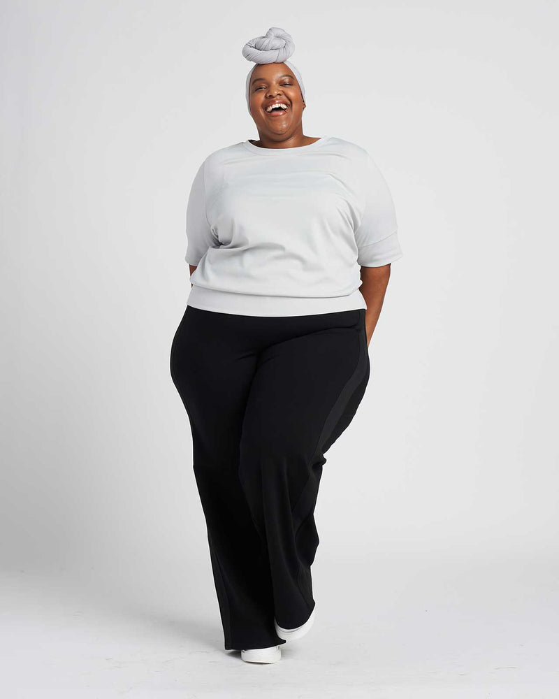 Claire Ponte Top - Dove Grey