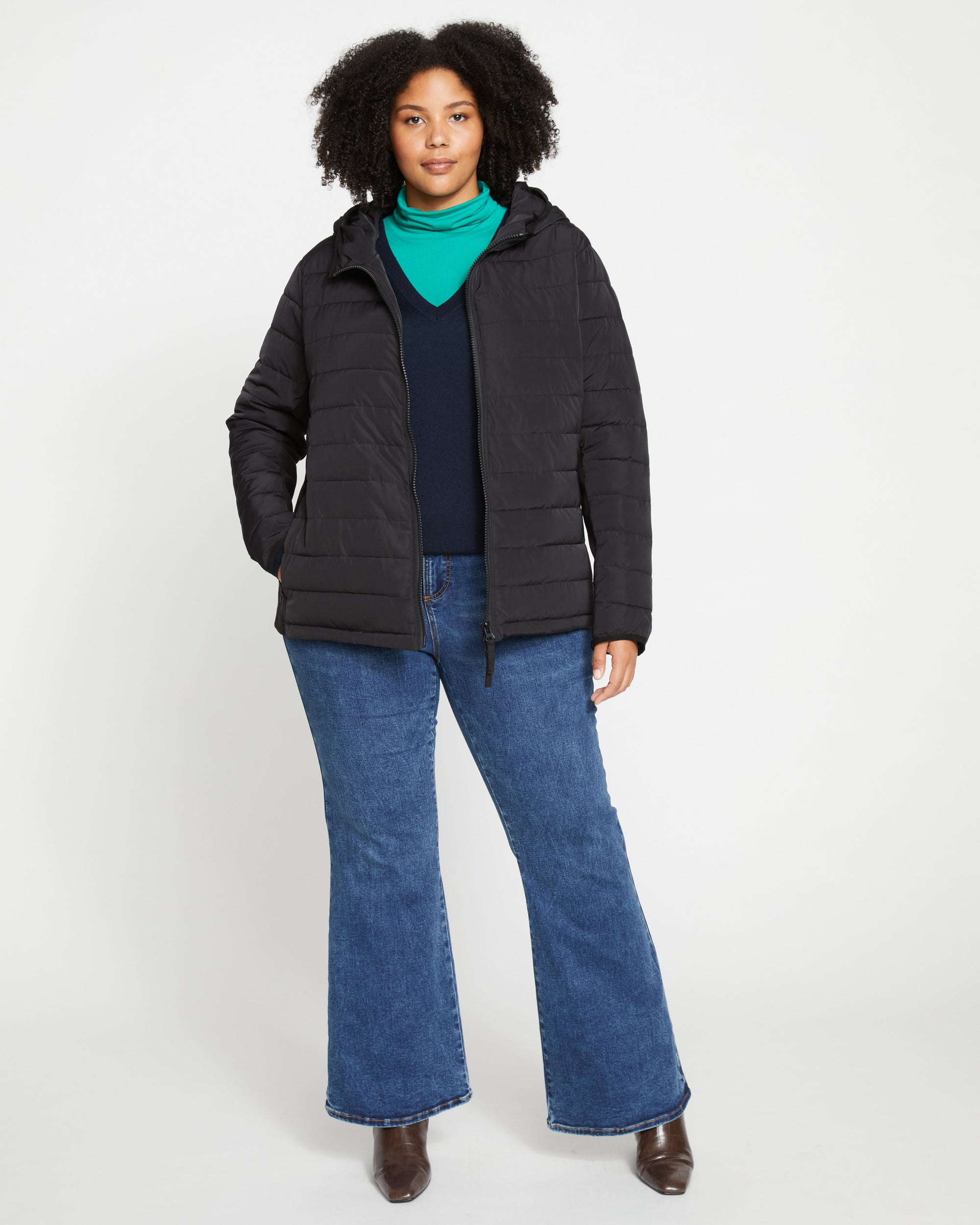 Comfort Panel Light Down Jacket - Black | Plus Size & Straight Size Women's Fashion | Universal Standard
