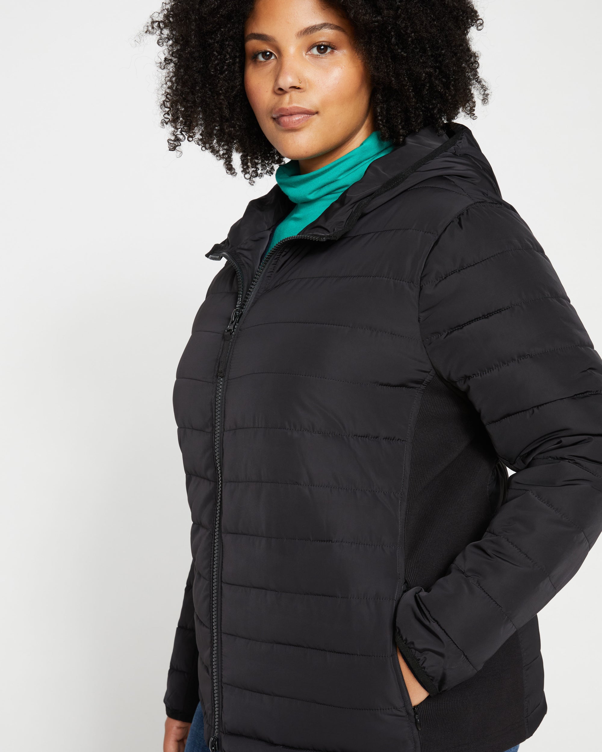 Comfort Panel Light Down Jacket - Black | Plus Size & Straight Size Women's Fashion | Universal Standard