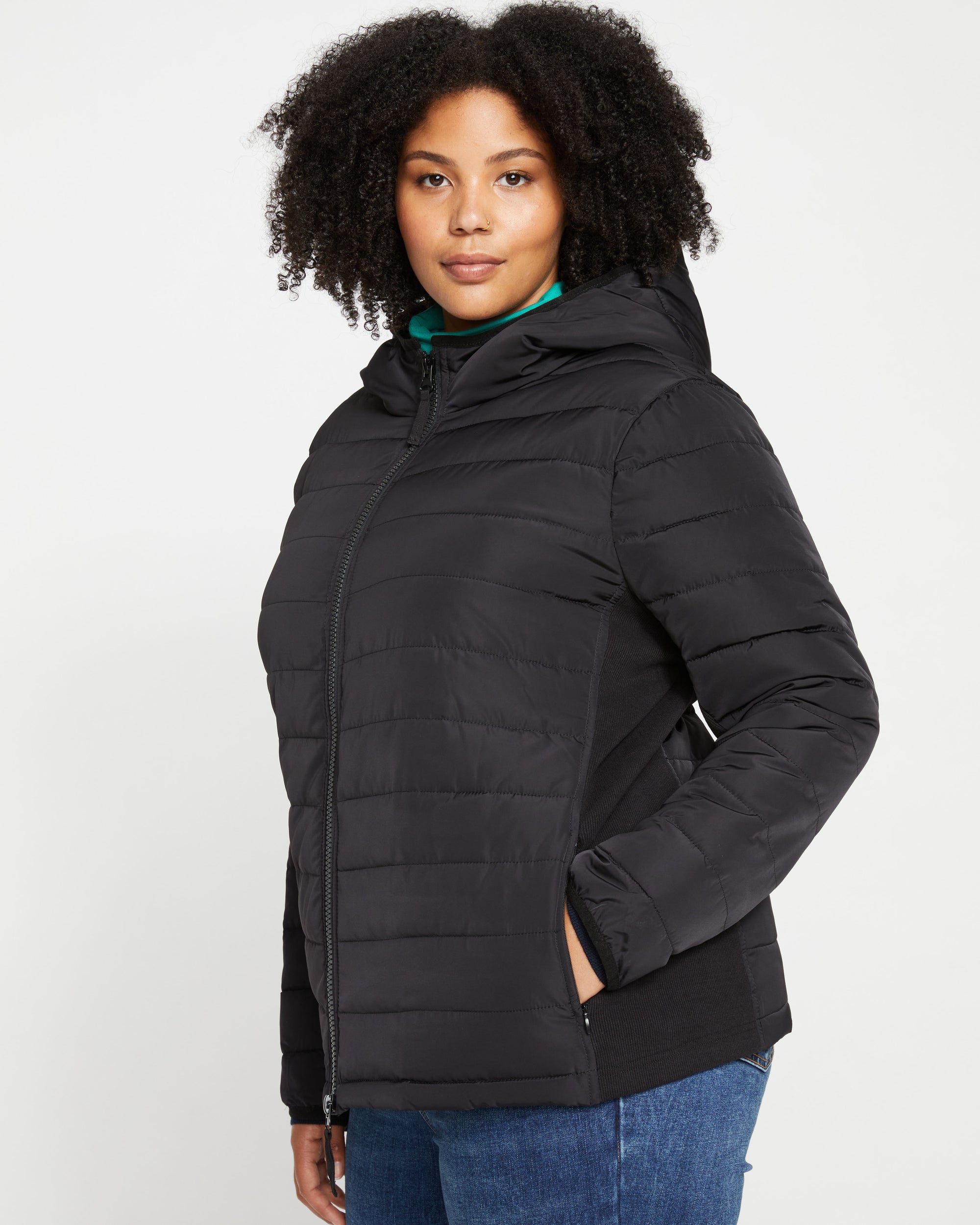 Comfort Panel Light Down Jacket - Black | Plus Size & Straight Size Women's Fashion | Universal Standard