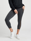 Gabby Cropped Mesh Legging - Black Sand