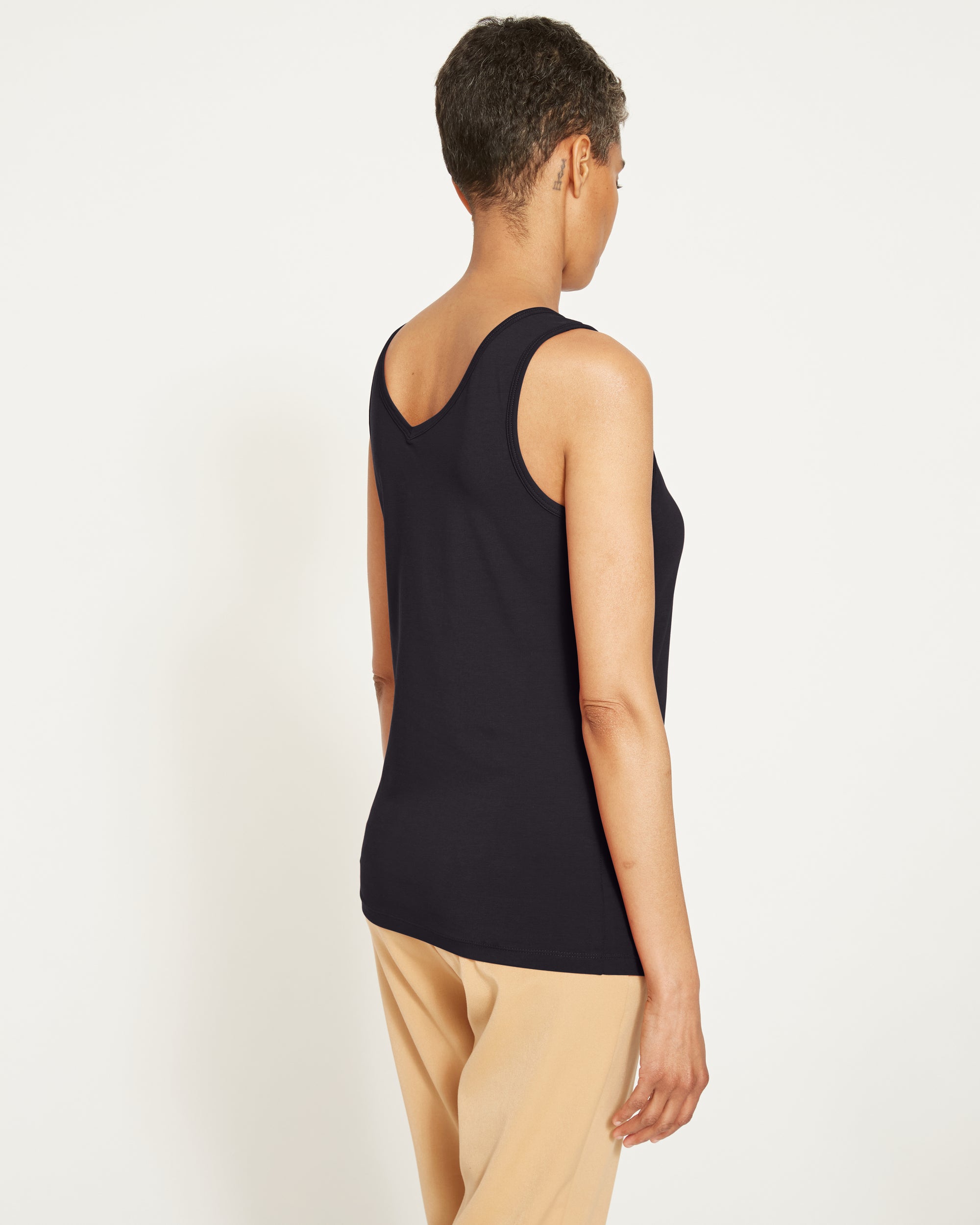 Double V Tank - Black | Plus Size & Straight Size Women's Fashion | Universal Standard