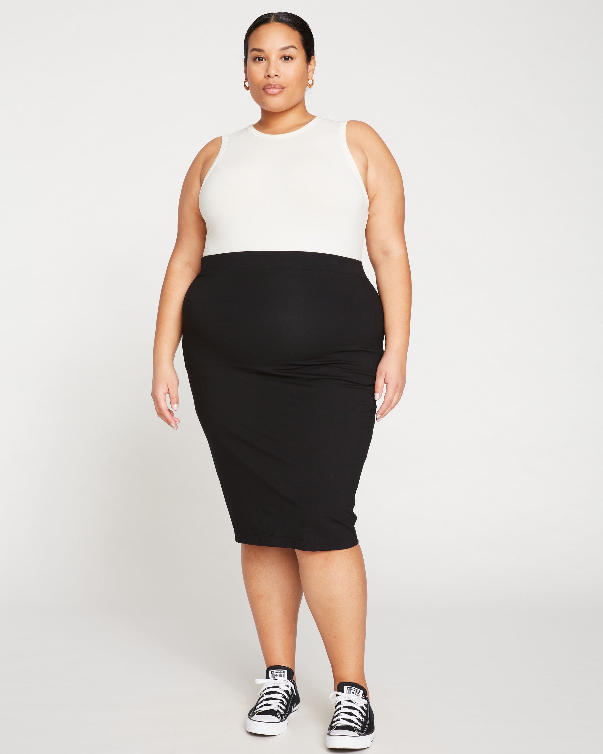 AGB Women Black Formal Skirt 2X Plus AGB Women Black Formal Skirt 2X Plus