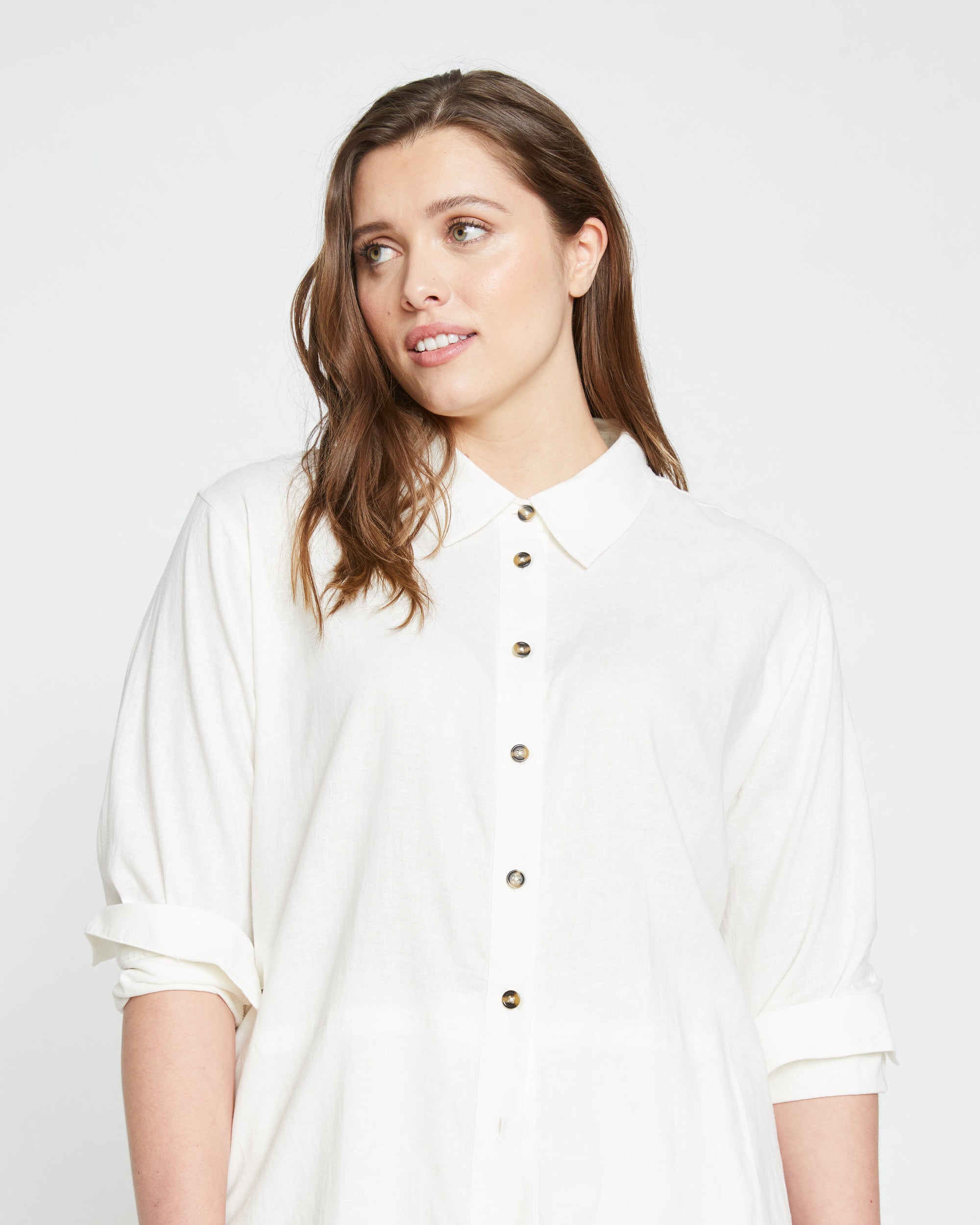 Dawn Linen Hi Low Tunic - White