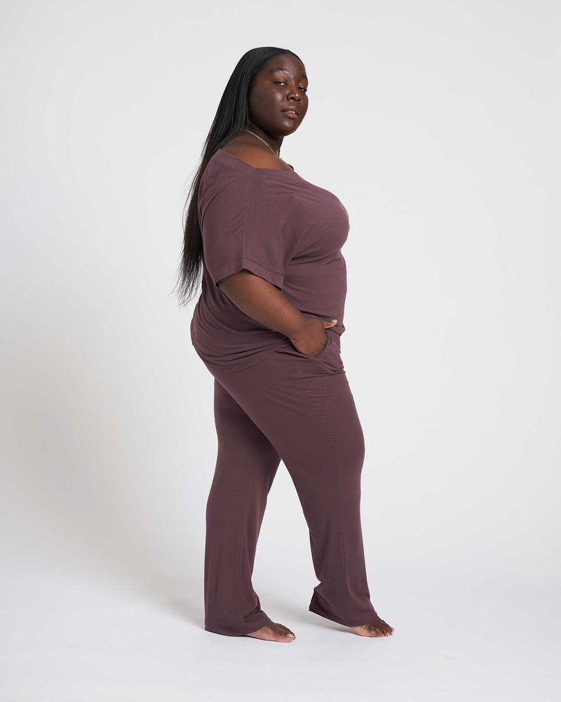 Dolci Short Sleeve Top - Chestnut