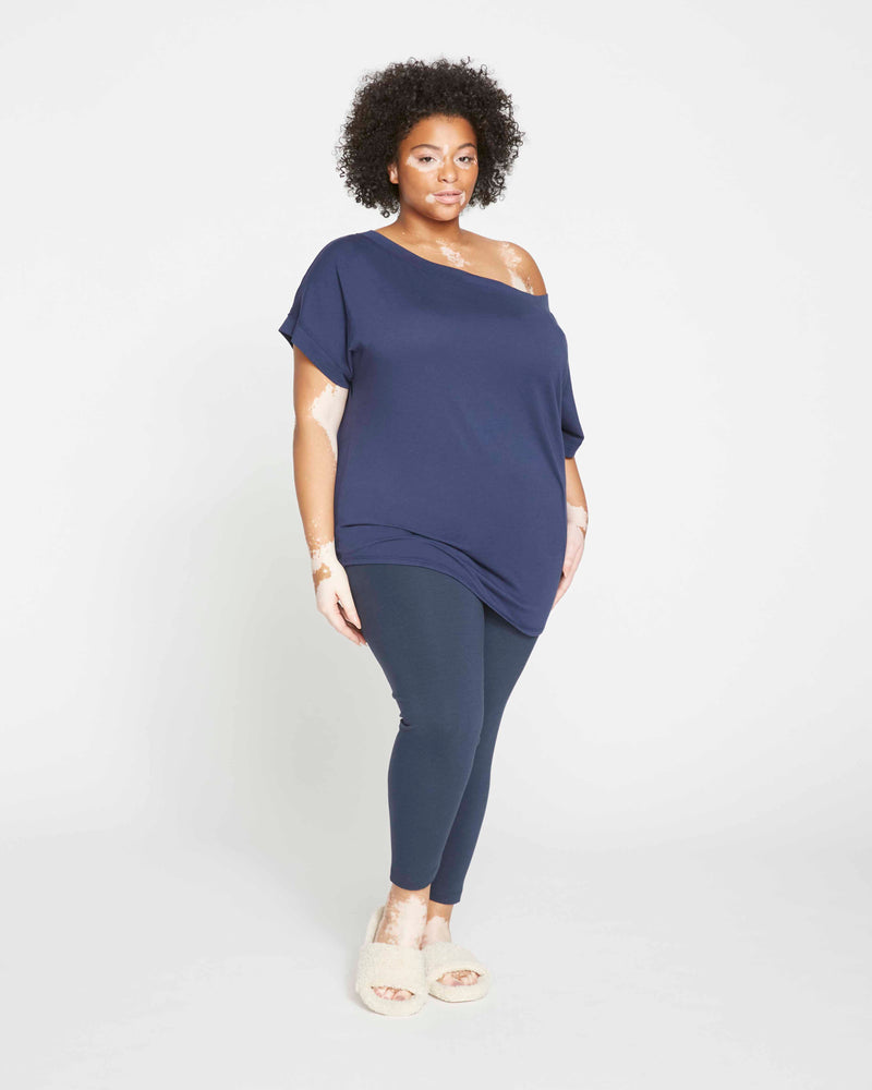 Dolci Short Sleeve Top - Navy