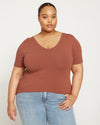 Double V Tee - Cinnamon