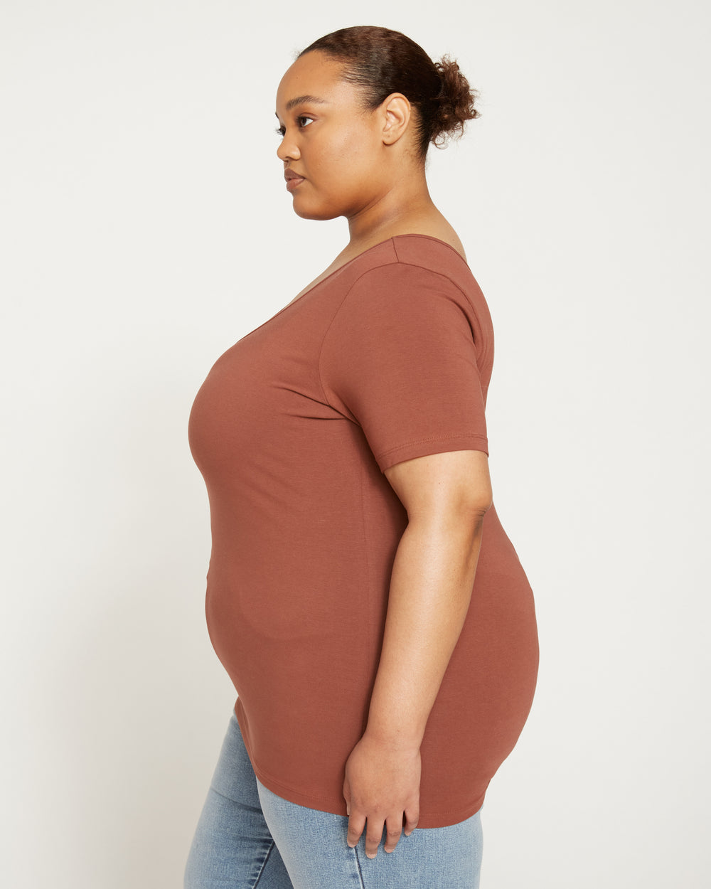 Double V Tee - Cinnamon