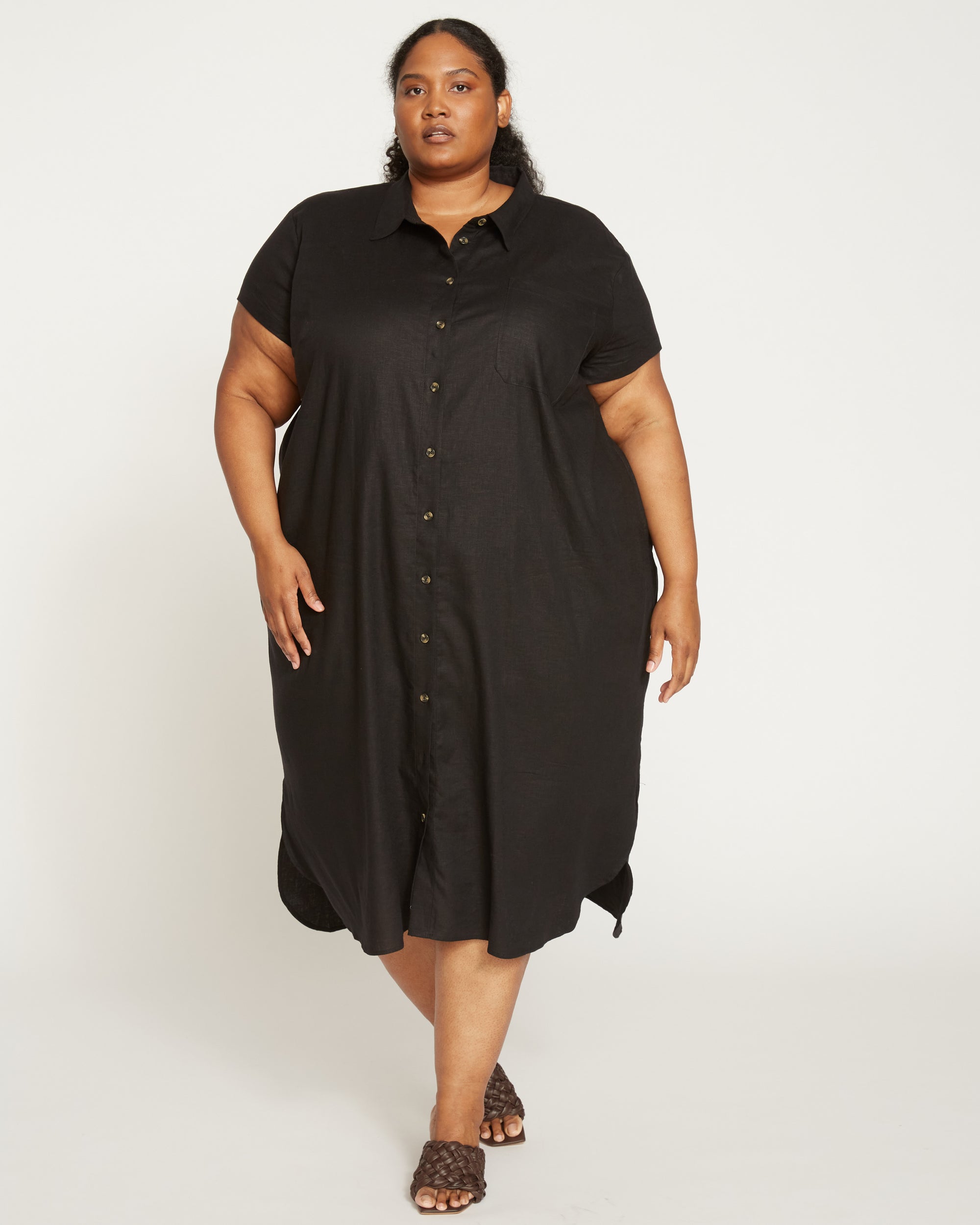 universal standard dune linen shirt dress Dune Linen Blend Shirtdress