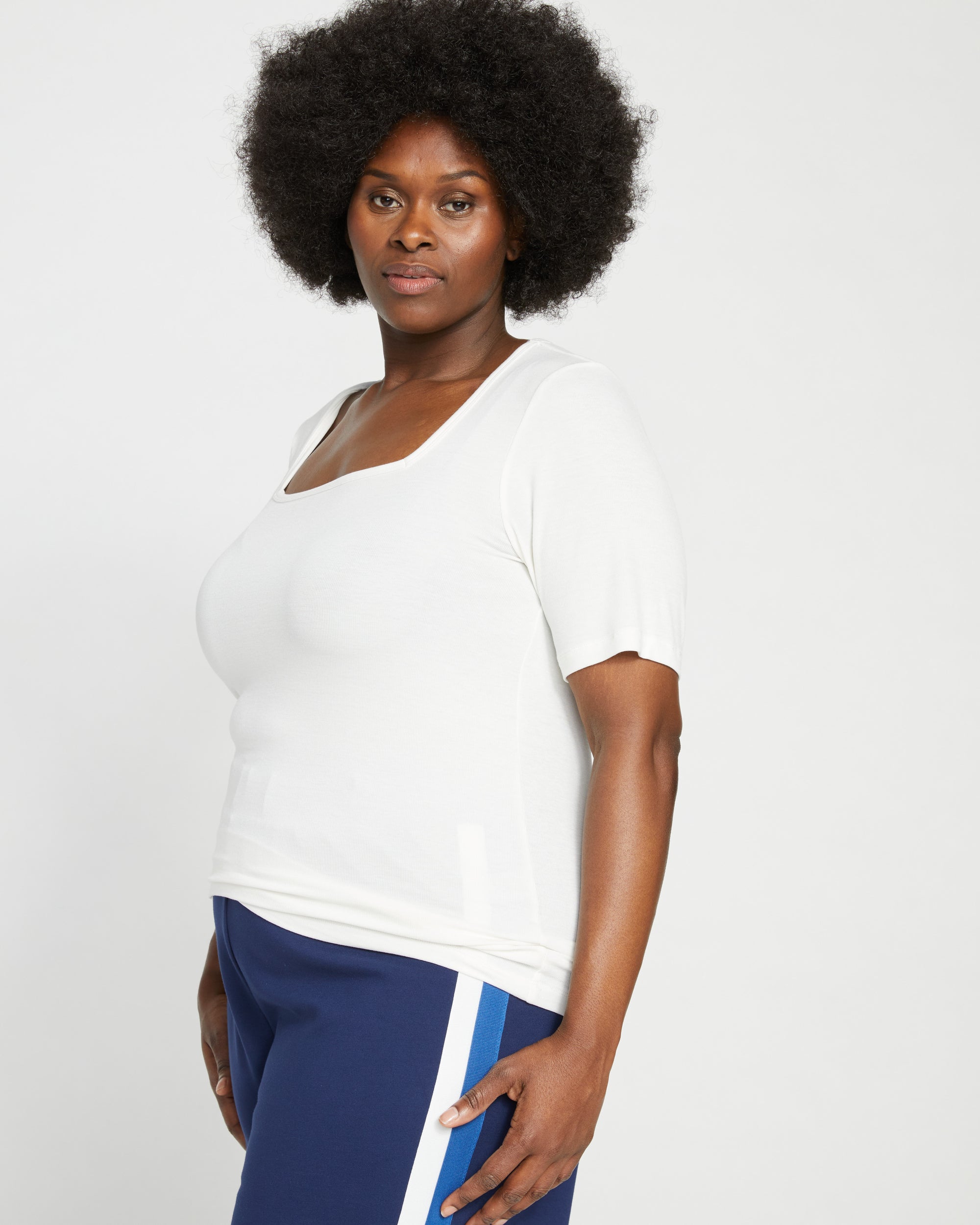 Foundation Short Sleeve Square Neck Tee - Vapor