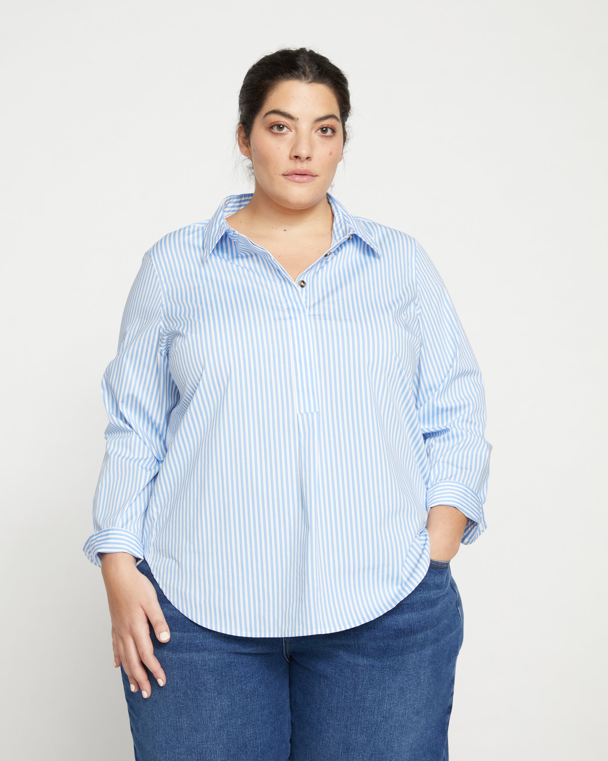 Elbe Popover Stretch Poplin Shirt Classic Fit