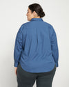 Elbe Popover Stretch Poplin Shirt Classic Fit - Bleu Scolaire