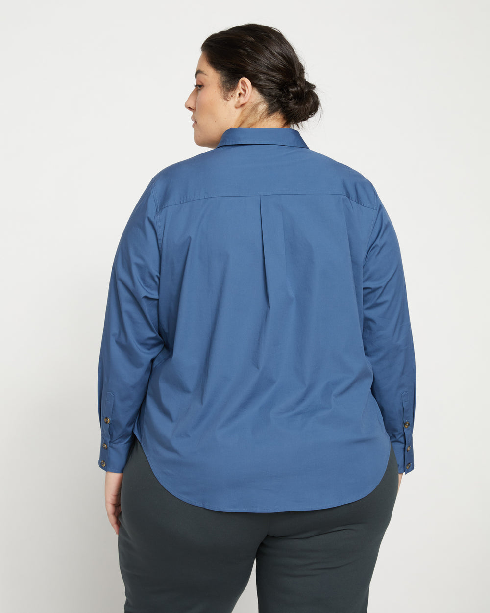 Elbe Popover Stretch Poplin Shirt Classic Fit - Bleu Scolaire