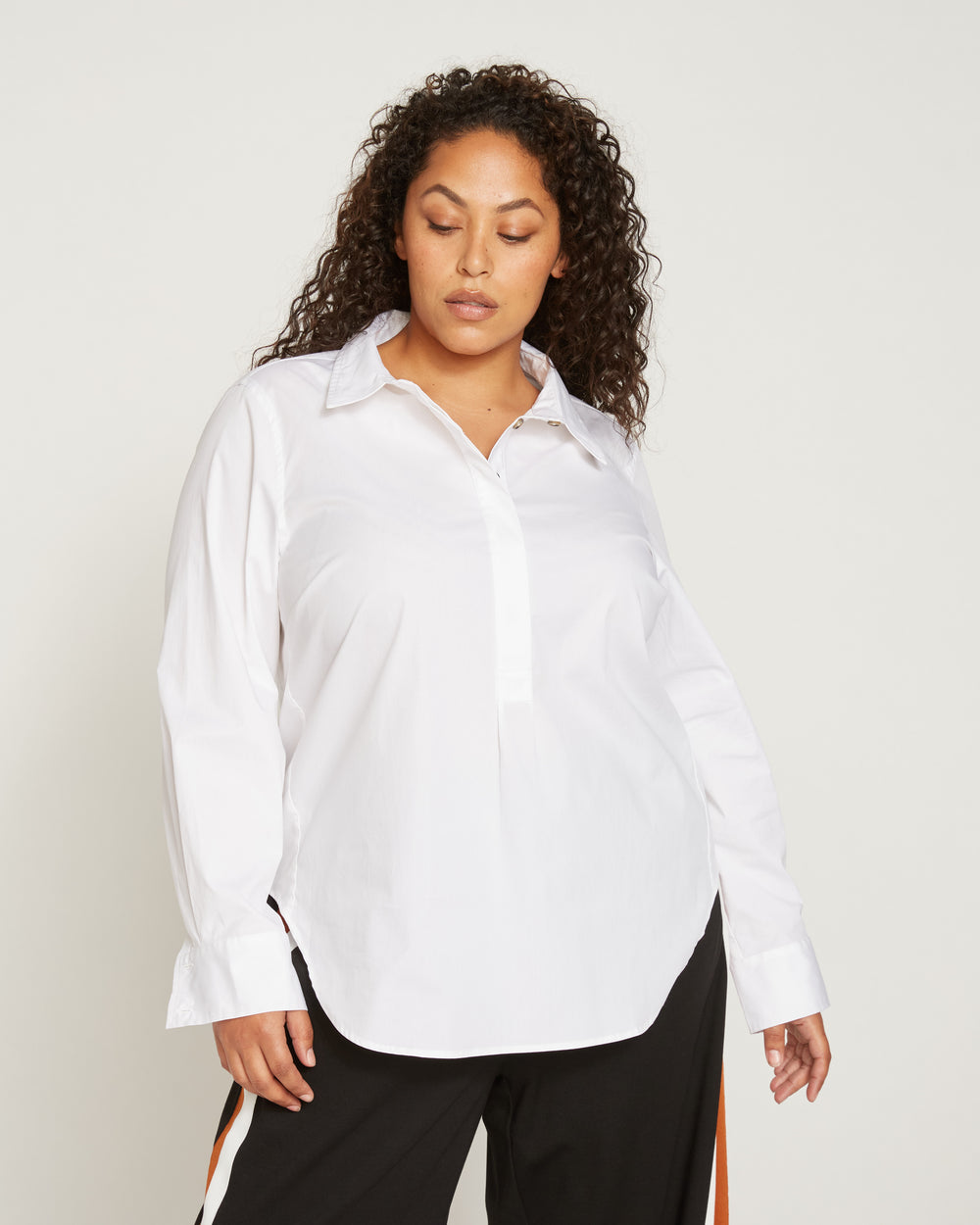 Elbe Popover Stretch Poplin Shirt Classic Fit - White
