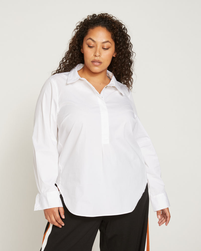 Elbe Popover Stretch Poplin Shirt Classic Fit - White
