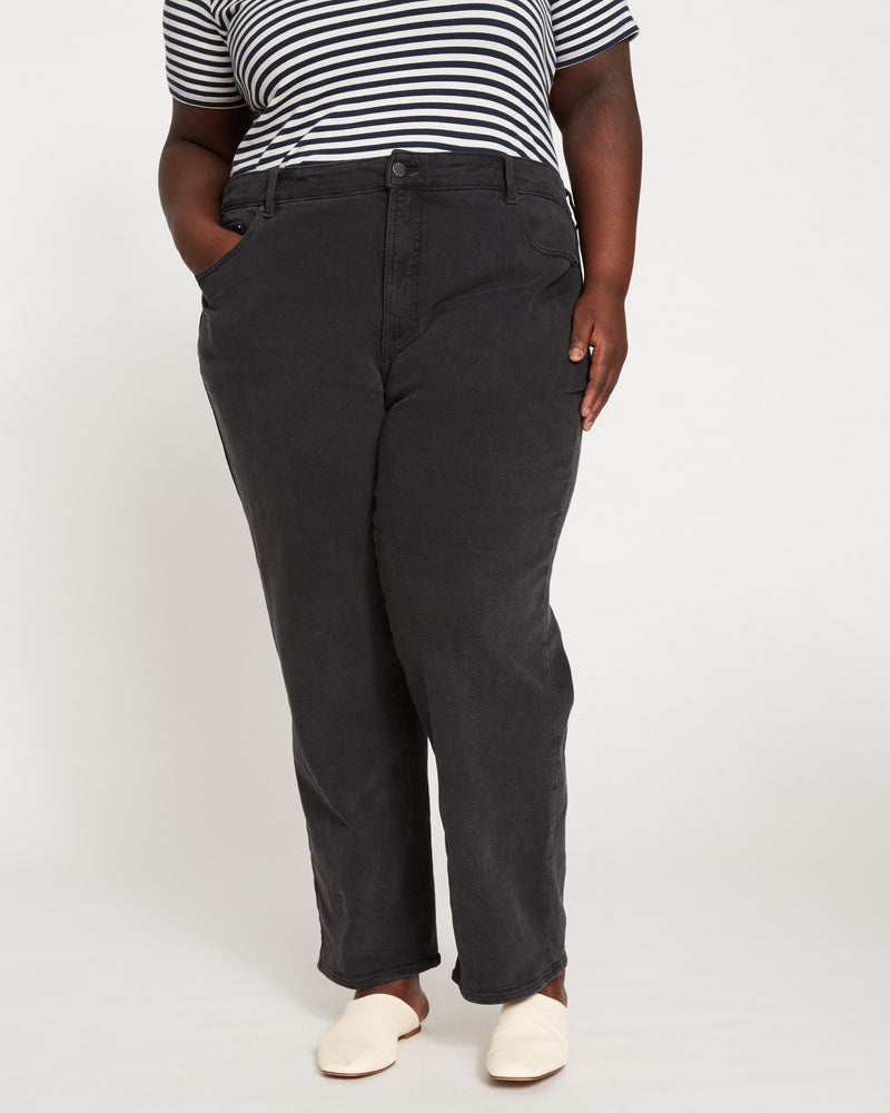 Etta High Rise Straight Leg Jeans 31 Inch - Washed Black