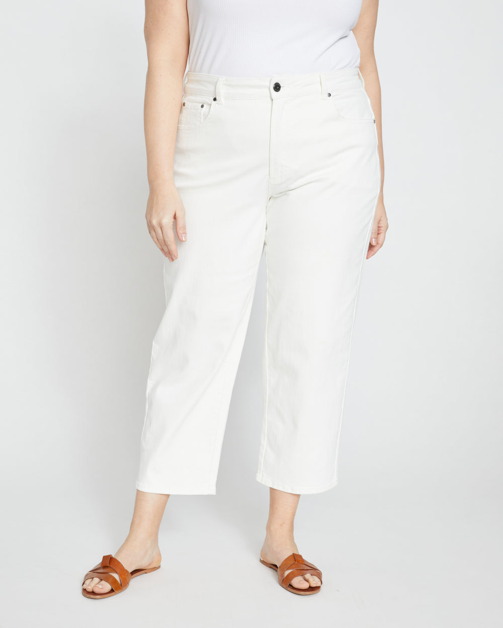 Etta High Rise Straight Leg Jeans 28 Inch - White