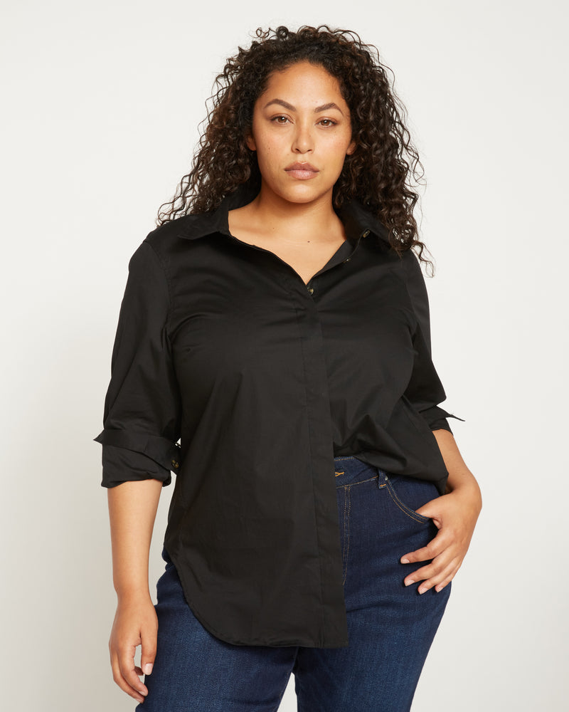 Elbe Stretch Poplin Shirt Classic Fit - Black
