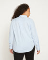 Elbe Stretch Poplin Shirt Classic Fit - Blue/White Stripe