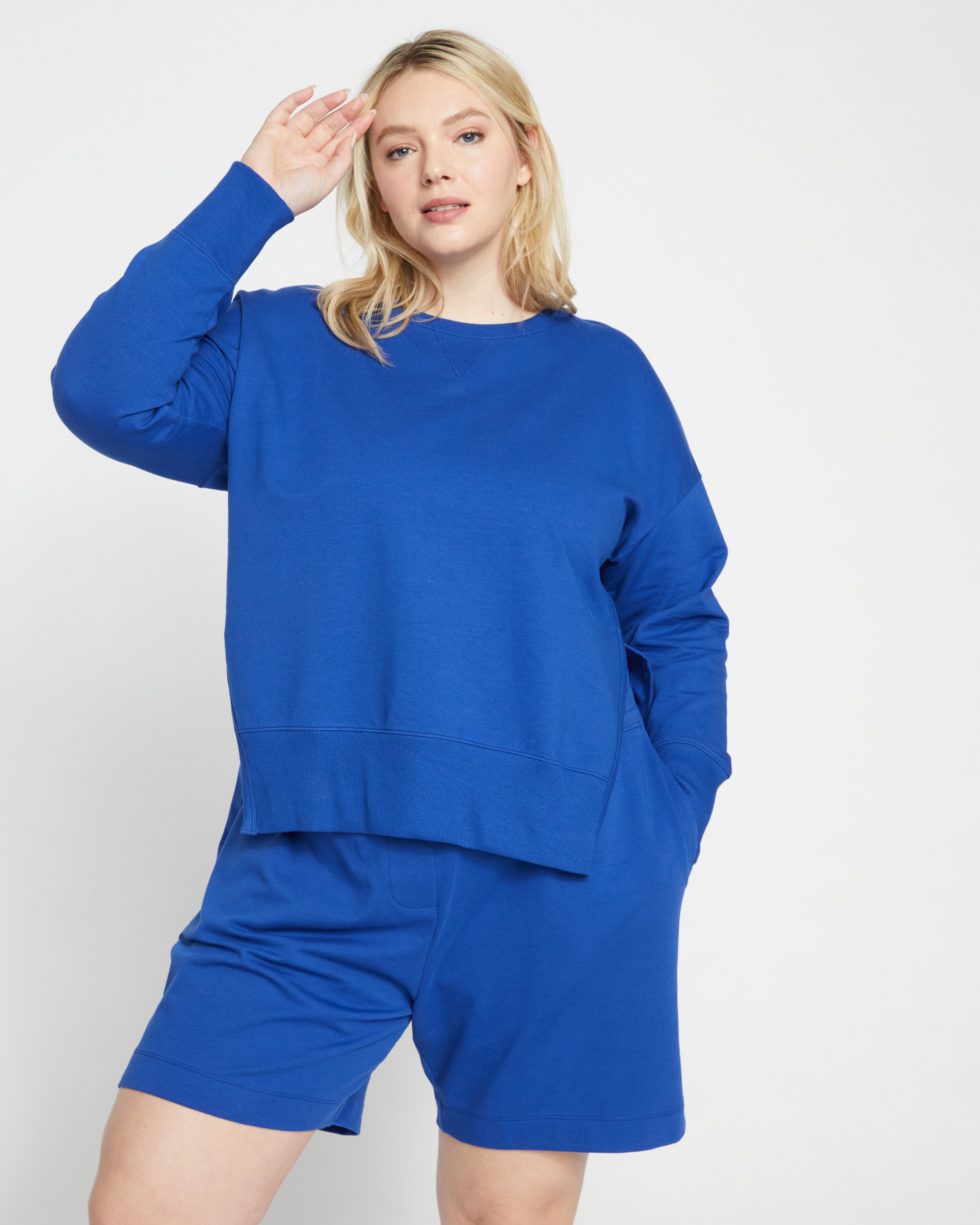 Fiona Side Slit Sweatshirt - Lapis – Universal Standard
