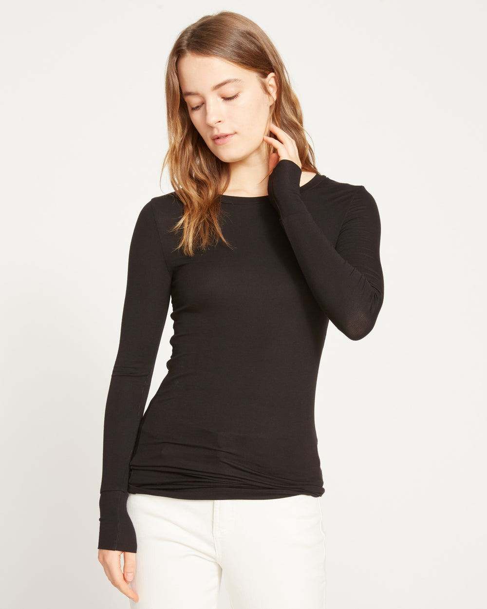 Foundation Long Sleeve Crew Neck Tee - Black