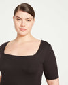 Foundation Short Sleeve Square Neck Tee - Black