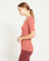 Cloud Rib Short Sleeve Square Neck Tee - Terracotta | Plus Size & Straight Size Women's Fashion | Universal Standard