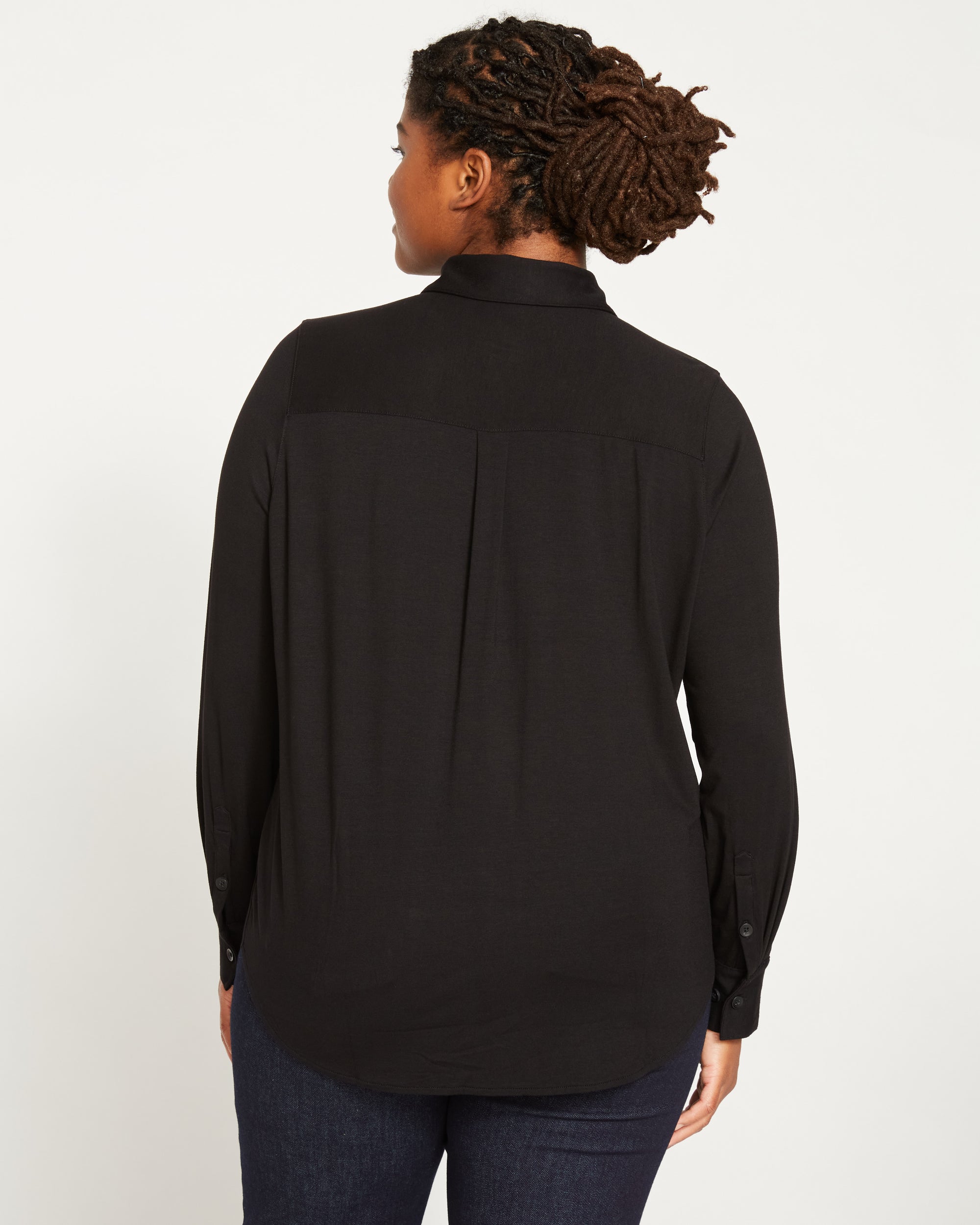 Elbe Liquid Jersey Shirt Classic Fit - Black
