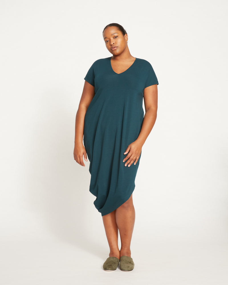 Iconic Geneva V-Neck Dress - Deep Sea