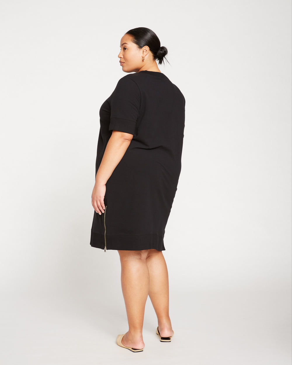 Grace Short Sleeve Sweatshirt Dress - Black