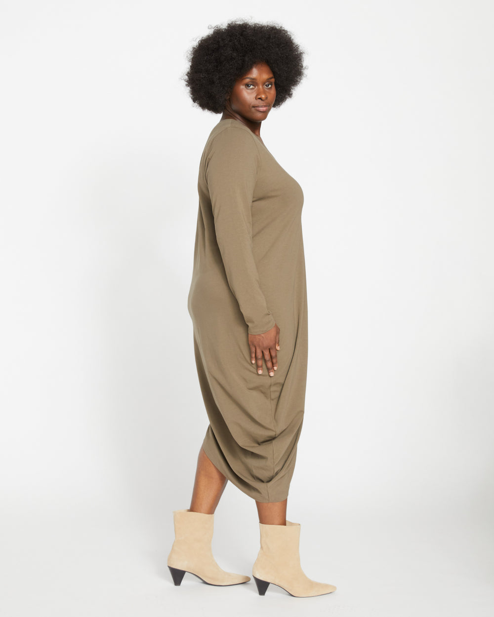 Iconic Long Sleeve V-Neck Geneva Dress - Crocodile