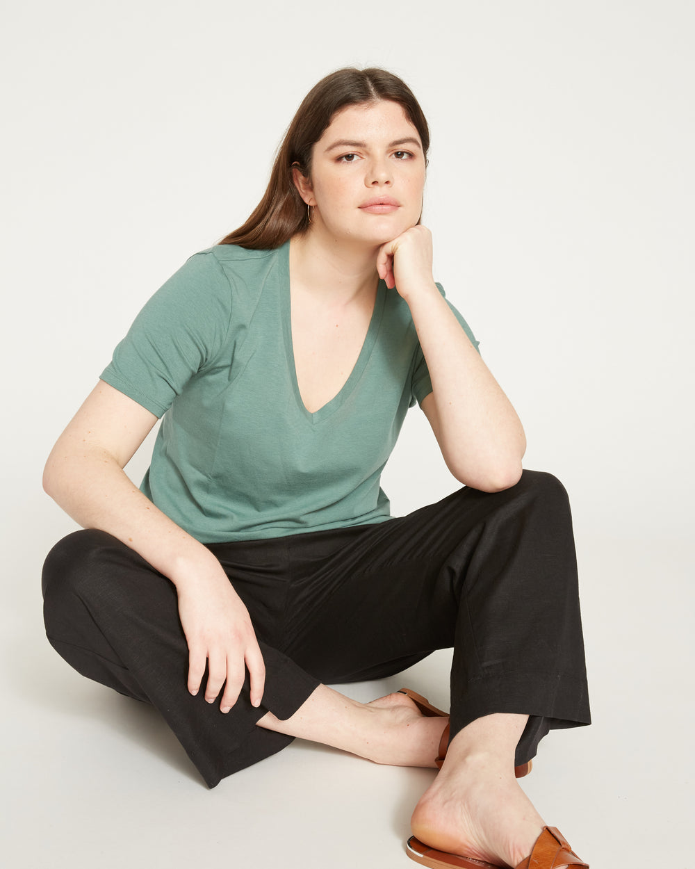 Iris Linen Easy Pull-On Pants - Black