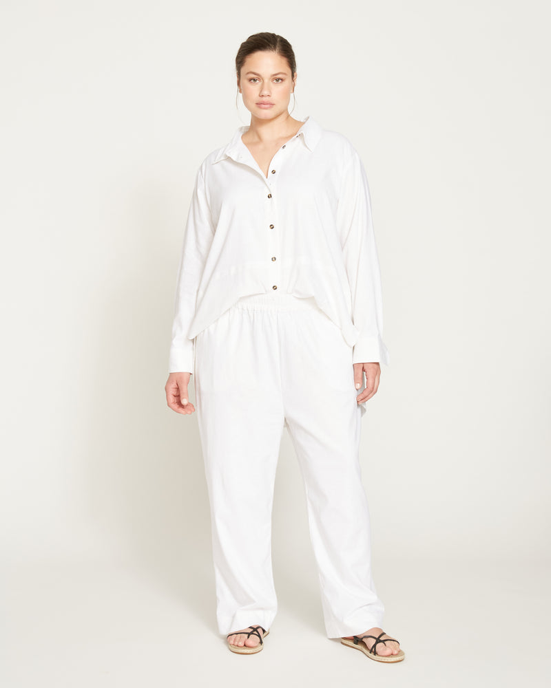Iris Linen Easy Pull-On Pants - White | Plus Size & Straight Size Women's Fashion | Universal Standard