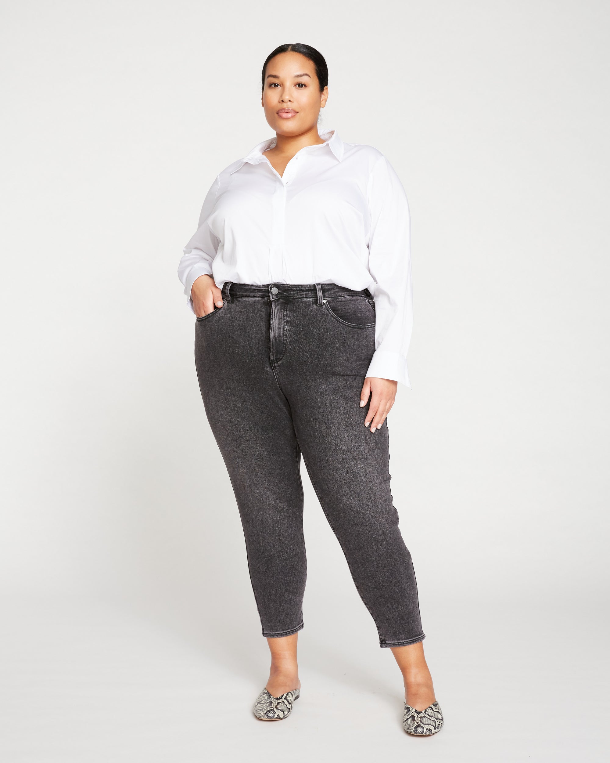Joni High Rise Curve Slim Leg Jeans 27 Inch - Soft Black