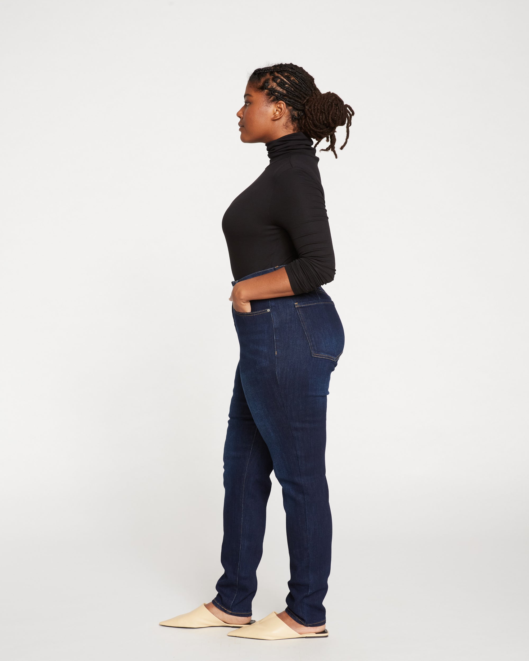 Joni High Rise Curve Slim Leg Jeans 32 Inch - Midnight Blue