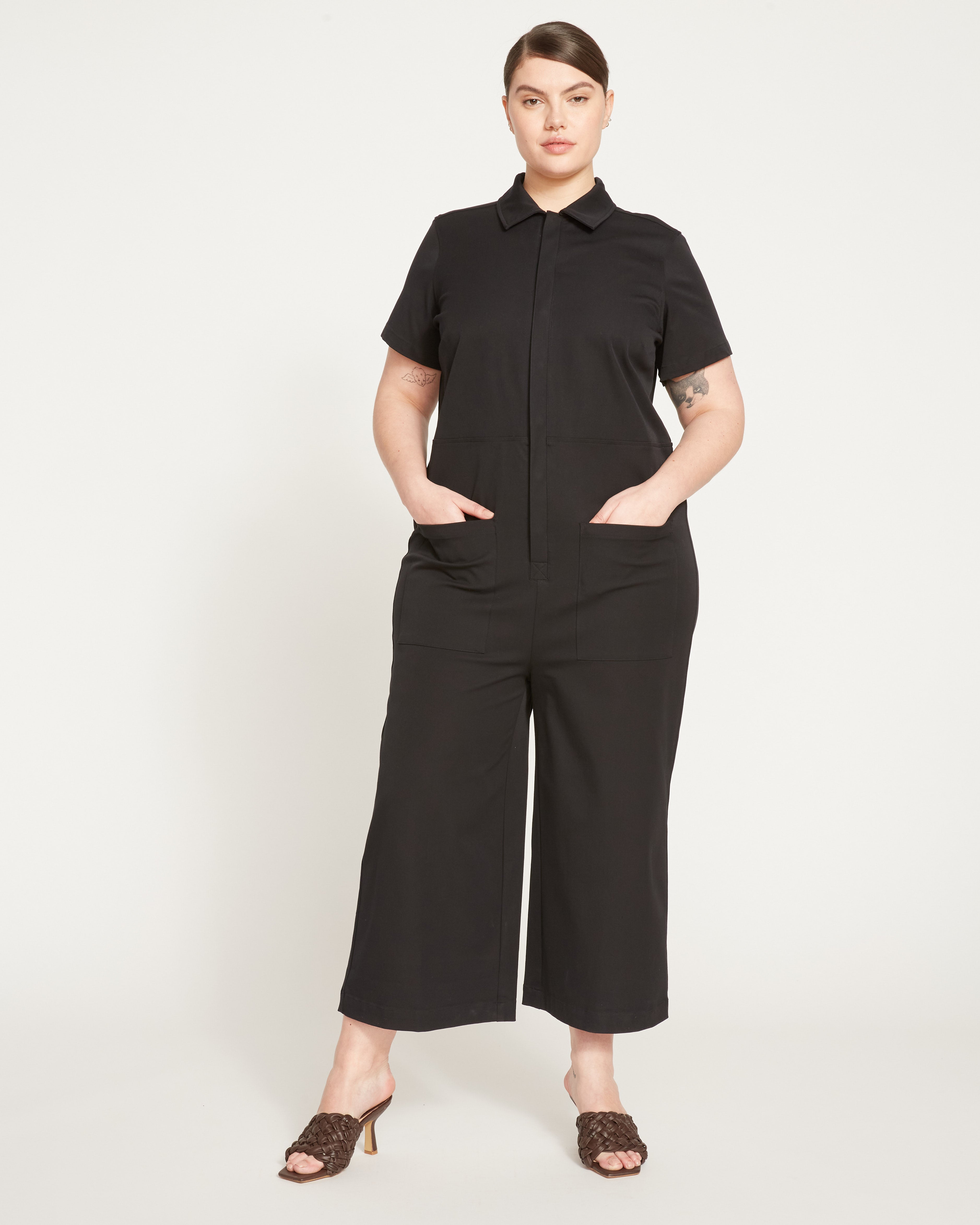 Kate Stretch Cotton Twill Jumpsuit - Black – Universal Standard