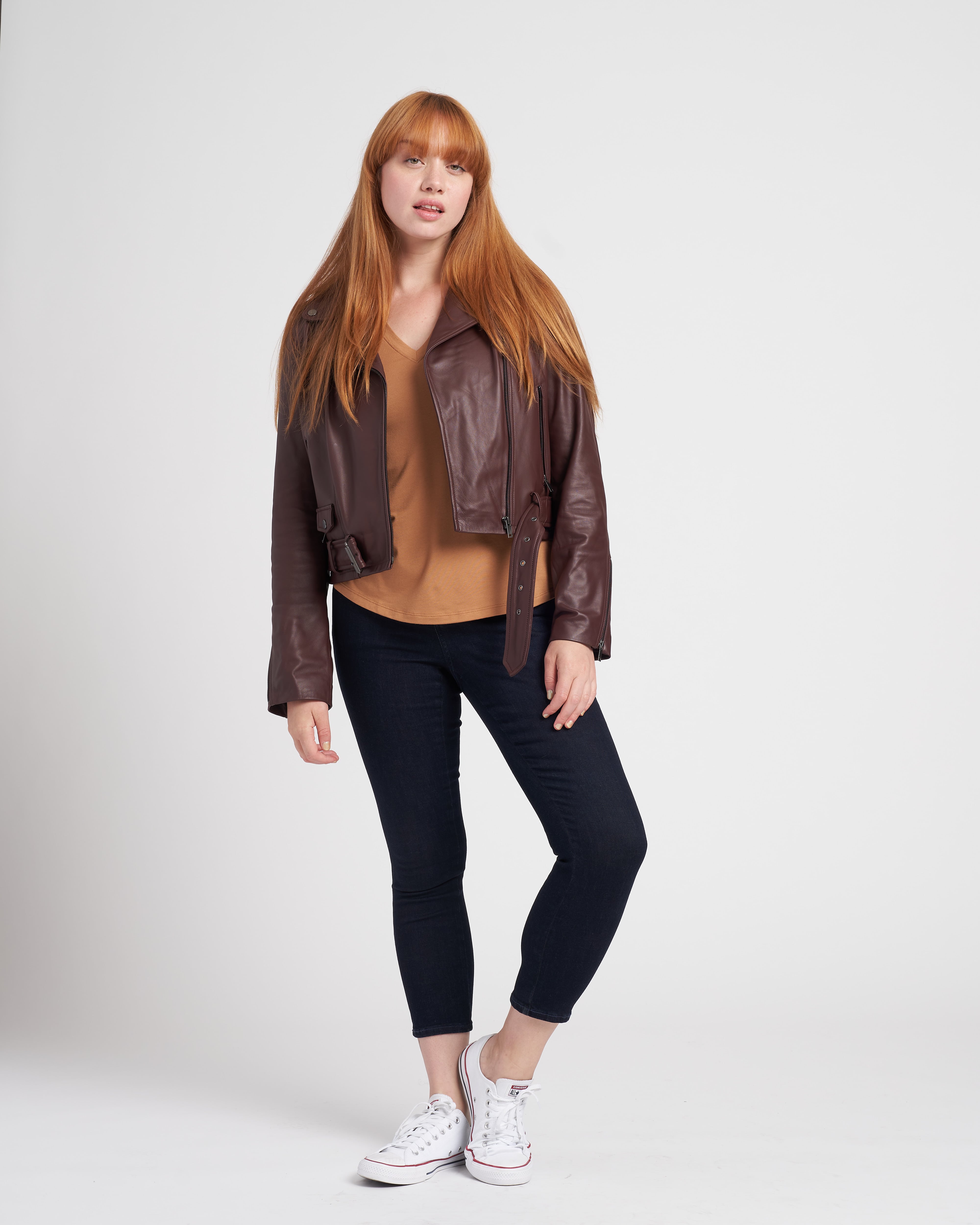 Leeron Leather Moto Jacket - Chili Chocolate – Universal Standard
