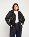 Leeron Leather Moto Jacket - Black